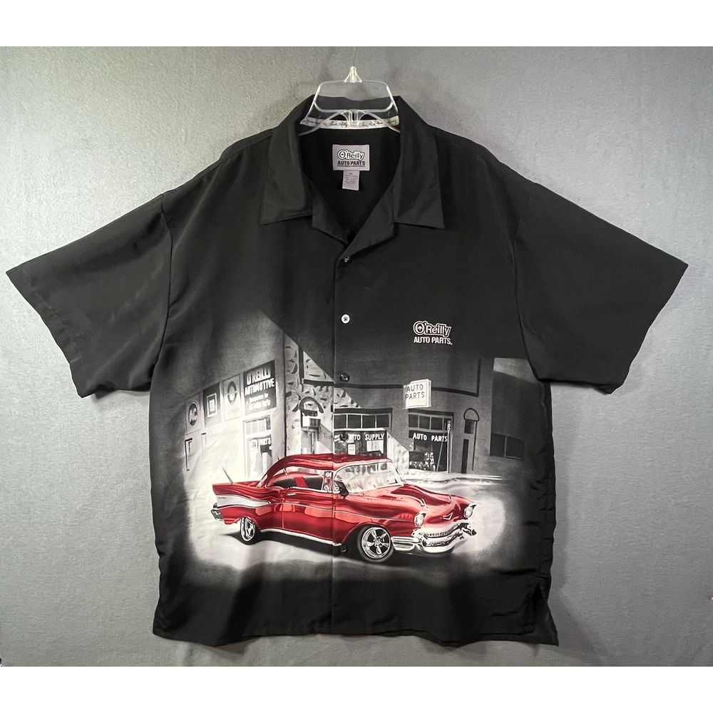 O'Reilly Auto Parts 1957 Chevy Bel Air Graphic Work Shirt Men's XL Button Up